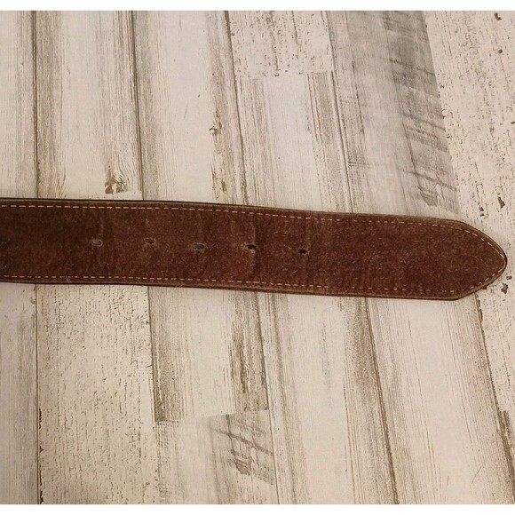 Vtg. 70s Quail Buckle Raintree Jewelry & Co On Hand Tooled Leather Belt Size 36 - Picture 9 of 16